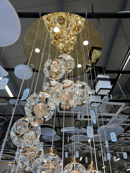 Crystal LED KILKENNY Culmino Πολυέλαιος, 144W, Neutral Light, Διάμετρος 60cm, Χρυσός