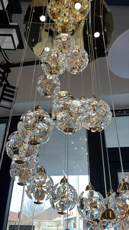 Crystal LED KILKENNY Culmino Πολυέλαιος, 144W, Neutral Light, Διάμετρος 60cm, Χρυσός