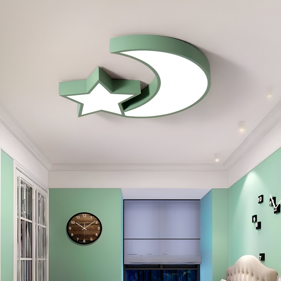 LED LED Sofia, Green Acril, Moon and Star Form, 3000K/4000K/6000K
