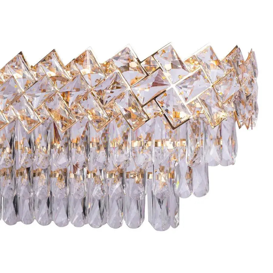 Crystal Crydelabru Windsor Regalis 10x E27, διάμετρο 85cm, γυαλιστερό χρυσό, ρυθμιζόμενο ύψος