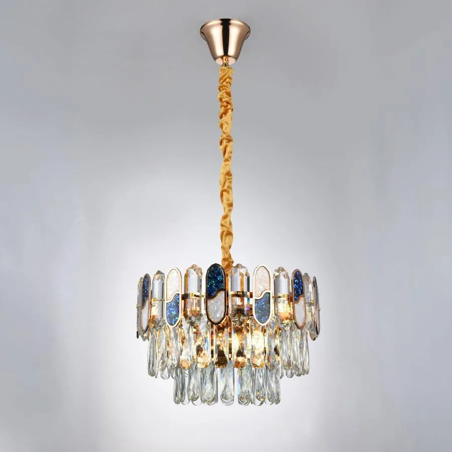 Πολυέλαιος Aniss 5*E27, Metal and Crystal, Golden