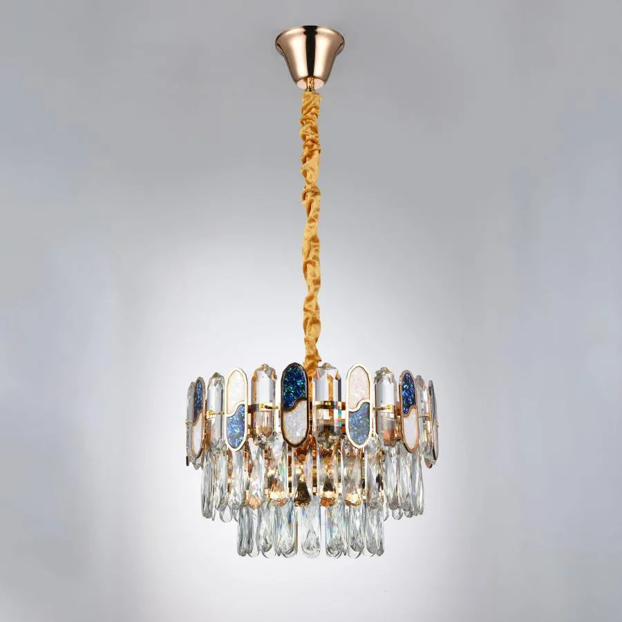 Πολυέλαιος Aniss 5*E27, Metal and Crystal, Golden