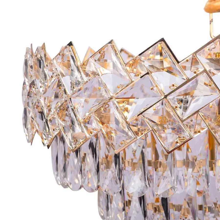 Πολυέλαιος Crystal Windsor Elegance 6x E14, διάμετρος 49cm, γυαλιστερό χρυσό, ρυθμιζόμενο ύψος