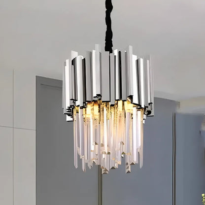 Crystal πολυέλαιος Blois Noble 5xE14, διάμετρος 40cm, ασήμι, ρυθμιζόμενο ύψος