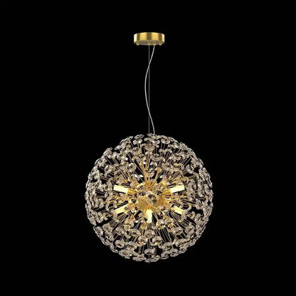 Crystal πολυέλαιος λεπτό 9x G9, διάμετρος 50cm, γυαλιστερό χρυσό, ρυθμιζόμενο ύψος
