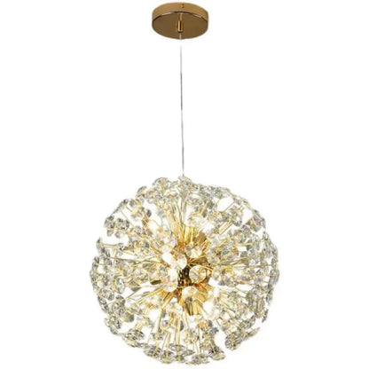 Crystal πολυέλαιος λεπτό 9x G9, διάμετρος 50cm, γυαλιστερό χρυσό, ρυθμιζόμενο ύψος