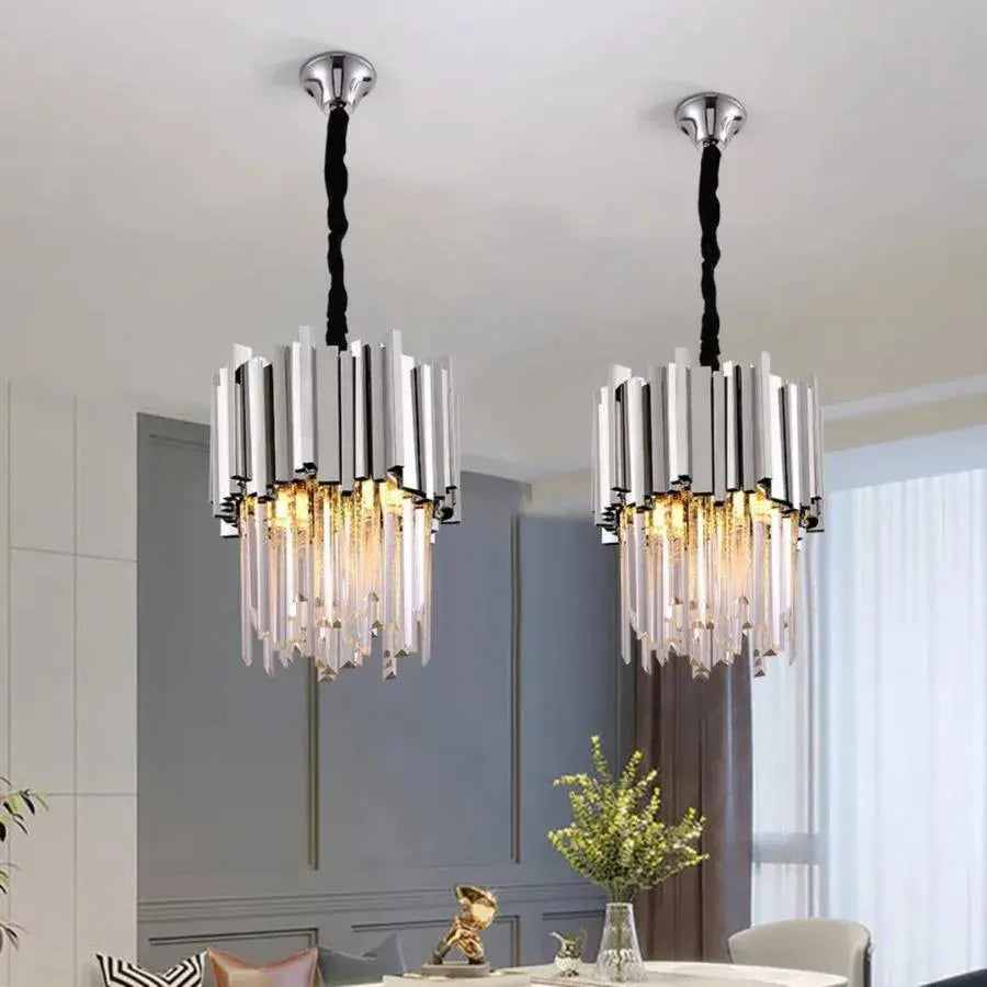 Crystal Blois Petito 3xe14 πολυέλαιος, διάμετρος 30cm, ασήμι, ρυθμιζόμενο ύψος