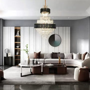 Crye πολυέλαιος Versailles Grande Supremo 10xe14, 60cm x διάμετρο 90cm, γυαλιστερό και μαύρο χρυσό, ρυθμιζόμενο ύψος