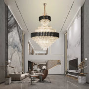 Crystal πολυέλαιο Versailles Supremo Real 20XE27, διάμετρος 80cm x Ύψος 110cm, γυαλιστερό και μαύρο χρυσό, ρυθμιζόμενο ύψος