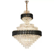Crystal πολυέλαιο Versailles Supremo Real 20XE27, διάμετρος 80cm x Ύψος 110cm, γυαλιστερό και μαύρο χρυσό, ρυθμιζόμενο ύψος