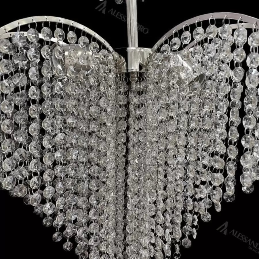 Πολυέλαιος Crystal Baylor 4x E27 44cm Ασημένια διάμετρο