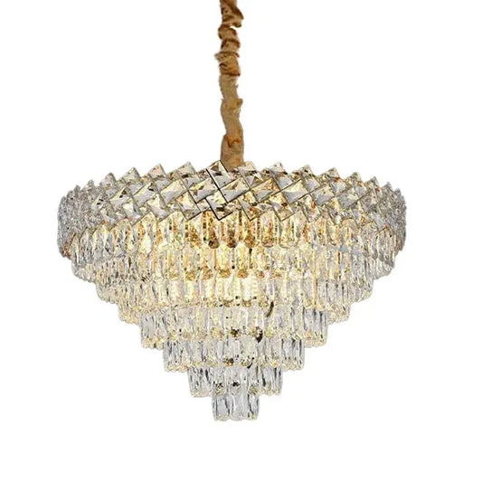 Crystal πολυέλαιος Windsor Supremo 16xe27, διάμετρο 80cm, γυαλιστερό χρυσό, ρυθμιζόμενο ύψος