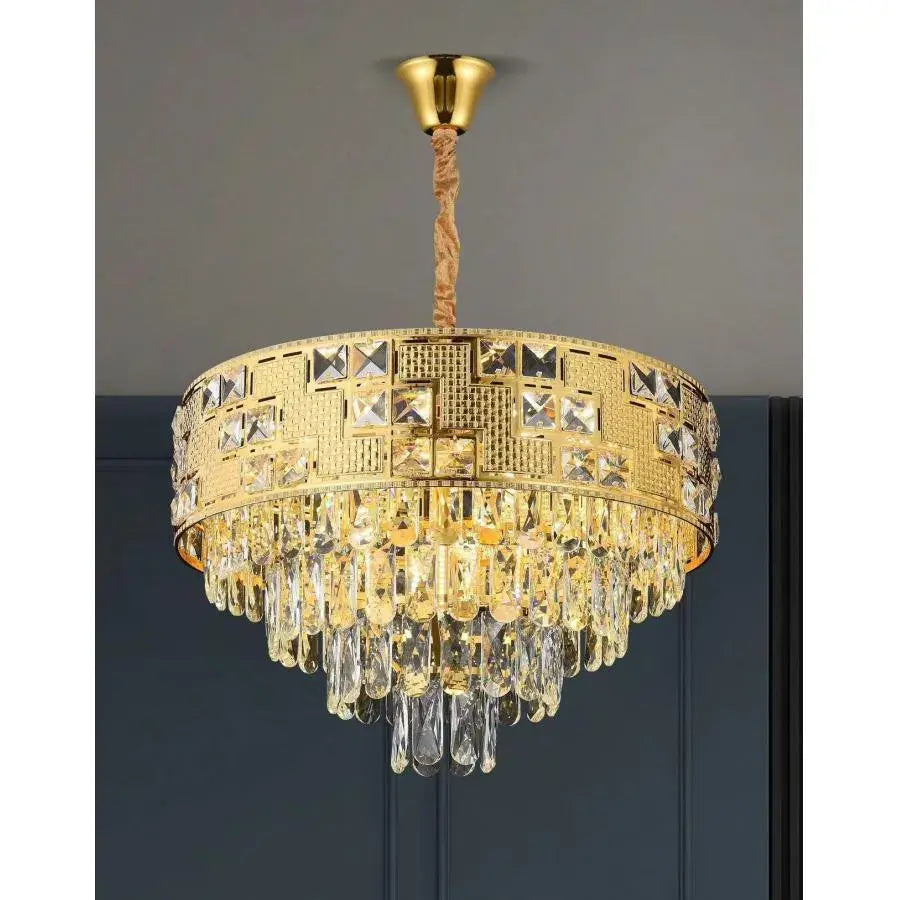 Crystal πολυέλαιος Neuschwanstein Noble 4XE14, διάμετρος 40cm, χρυσός, ρυθμιζόμενο ύψος