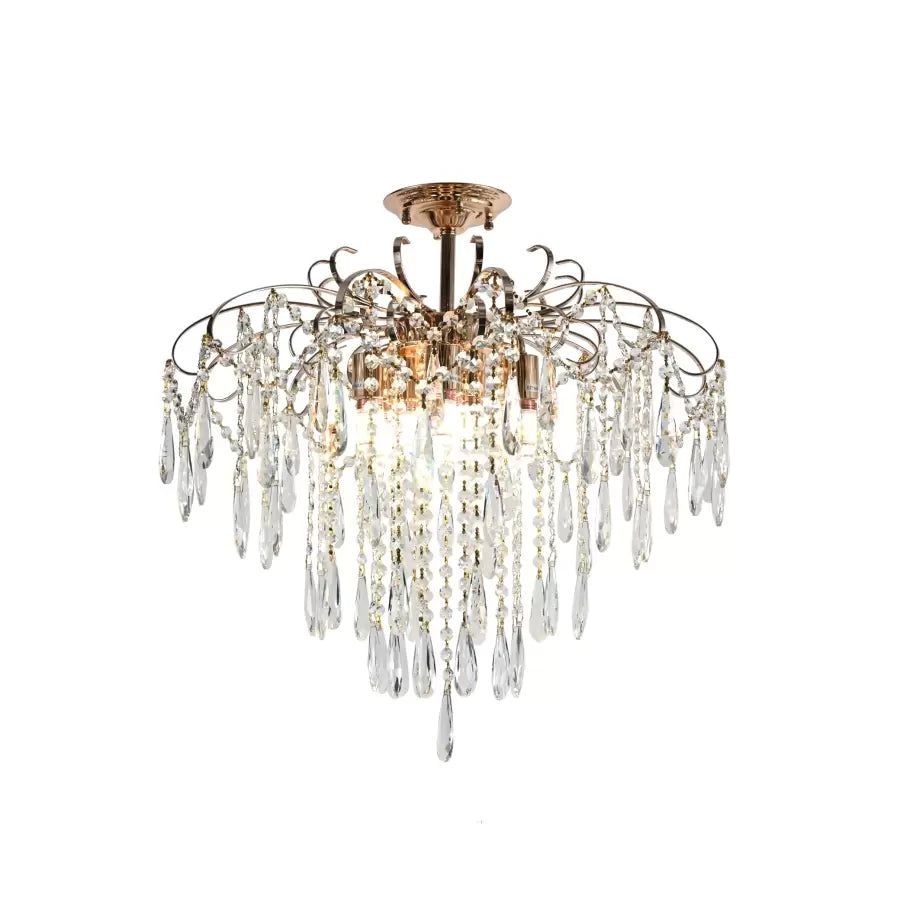 Crystal πολυέλαιος Ego 9x E27, διάμετρος 60cm, γυαλιστερό χρυσό