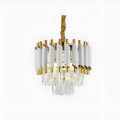 Crystal πολυέλαιο Versailles Petito 3xe14, διάμετρο 30cm, γυαλιστερό και λευκό χρυσό, ρυθμιζόμενο ύψος
