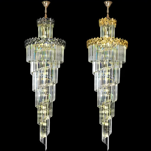 Crystal πολυέλαιος Windsor Altiora, διάμετρος 60cm, ύψος 1800 εκατοστών, γυαλιστερό χρυσό, ρυθμιζόμενο ύψος, κομψό σχέδιο