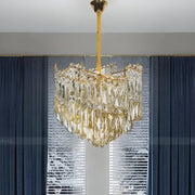 Πολυέλαιος Crystal Topkapi Petito 3xe27, διάμετρος 30cm, γυαλιστερό χρυσό, ρυθμιζόμενο ύψος
