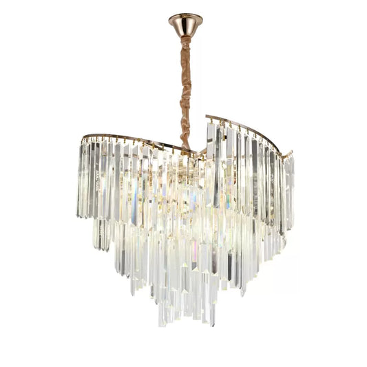 Πολυέλαιος Crystal Trianon Magno 10x E27, διάμετρος 56cm, γυαλιστερό χρυσό, ρυθμιζόμενο ύψος