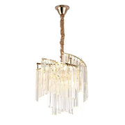 Πολυέλαιος Crystal Trianon Noble 5x E27, διάμετρο 38cm, γυαλιστερό χρυσό, ρυθμιζόμενο ύψος