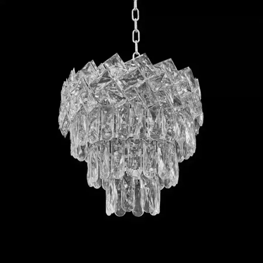 Crystal πολυέλαιος Windsor Petito 3xe27, διάμετρος 30cm, γυαλιστερό χρώμιο, ρυθμιζόμενο ύψος