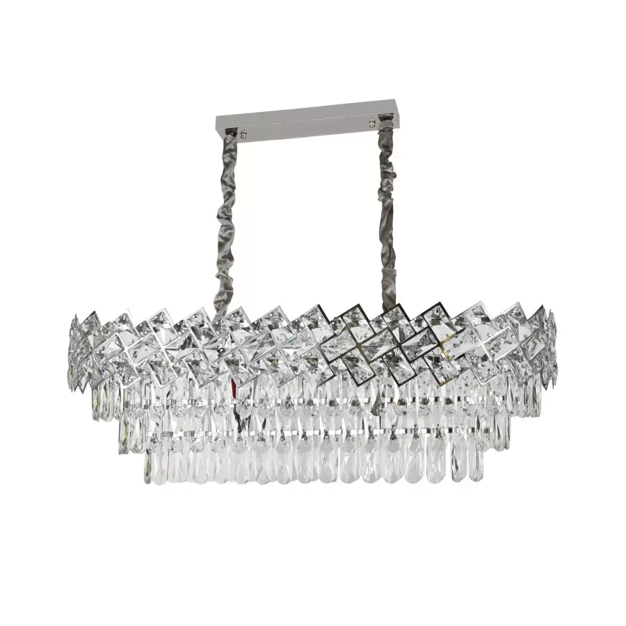Crystal πολυέλαιος Windsor Regalis 10xe27, διάμετρο 85cm, γυαλιστερό χρώμιο, ρυθμιζόμενο ύψος