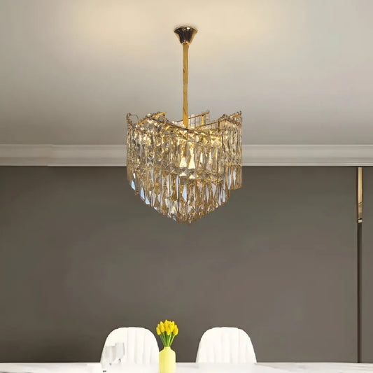 Crystal πολυέλαιο Topkapi Noble 6xe14, διάμετρο 40cm, γυαλιστερό χρυσό, ρυθμιζόμενο ύψος