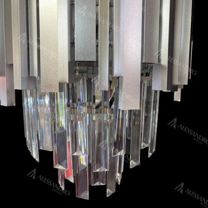 Πολυέλαιος Crystal maks 2x e14 ασημί