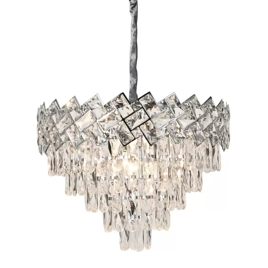 Crystal πολυέλαιος Windsor Eleganza 5x E27, διάμετρος 49cm, γυαλιστερό χρώμιο, ρυθμιζόμενο ύψος