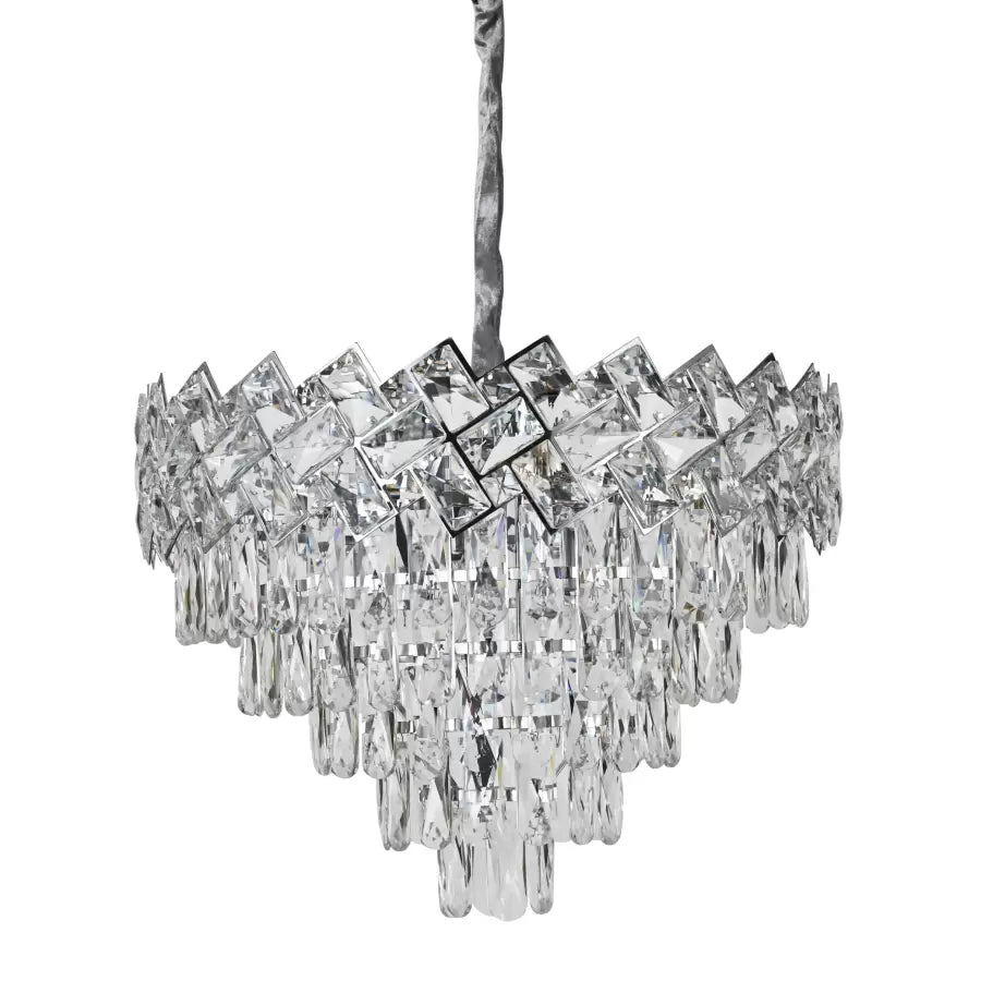Crystal πολυέλαιος Windsor Eleganza 5x E27, διάμετρος 49cm, γυαλιστερό χρώμιο, ρυθμιζόμενο ύψος