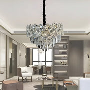 Crystal πολυέλαιος Windsor Noble 5xe27, διάμετρος 40cm, γυαλιστερό χρώμιο, ρυθμιζόμενο ύψος