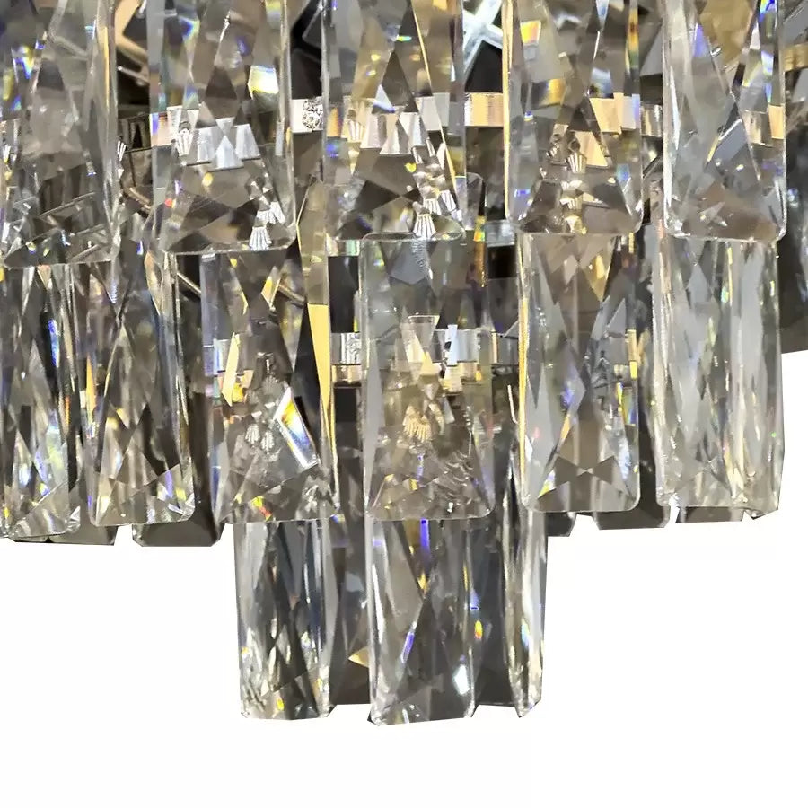 Crystal πολυέλαιος Windsor Noble 5xe27, διάμετρος 40cm, γυαλιστερό χρώμιο, ρυθμιζόμενο ύψος