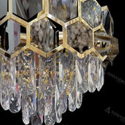 Πολυέλαιος Crystal Melih 5x E27 διάμετρος 40cm μαύρο χρυσό