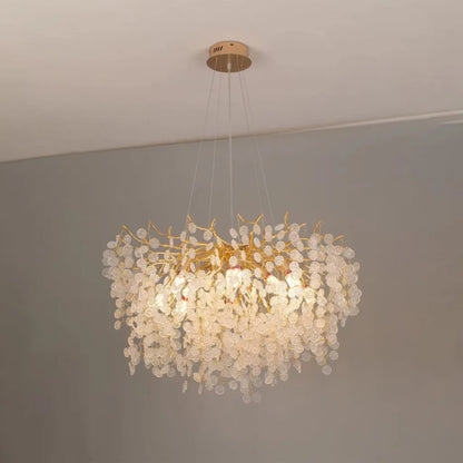 Crystal πολυέλαιος Waltz Serenade, 8x G9, χρυσός, 60cm, ρυθμιζόμενο ύψος