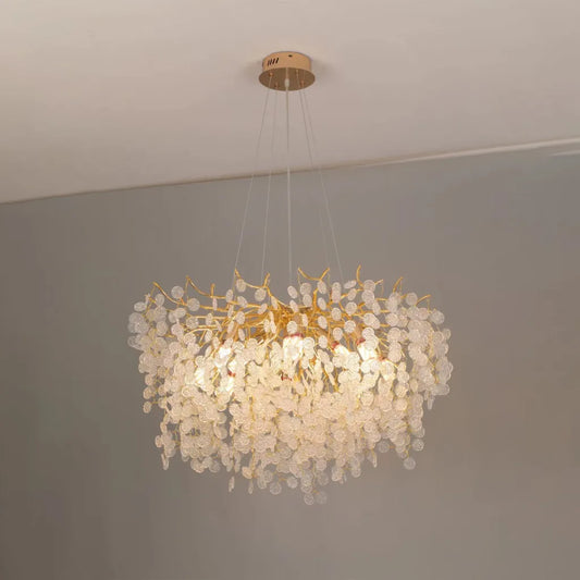 Crystal πολυέλαιος Waltz Serenade, 8x G9, χρυσός, 60cm, ρυθμιζόμενο ύψος