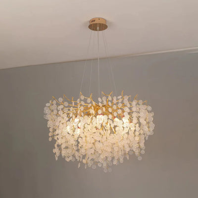 Crystal πολυέλαιος Waltz Serenade, 8x G9, χρυσός, 60cm, ρυθμιζόμενο ύψος