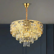 Neuschwanstein Petito 3xe14 Crystal Chandelier, διάμετρο 30 εκατοστών, χρυσός, ρυθμιζόμενο ύψος