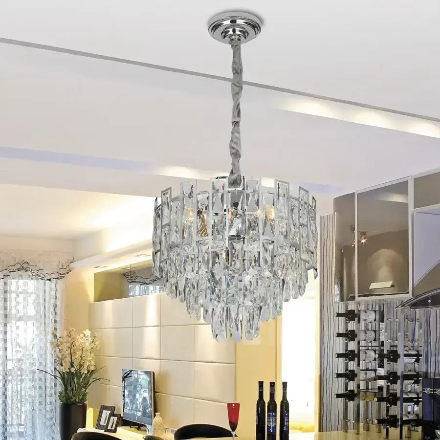 Cristal πολυέλαιος Niklaus 4x E27 Silver
