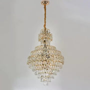 CrydeLabular Crystal Windsor Grande Supremo 13xe27, διάμετρος 60x90cm, γυαλιστερό χρυσό, ρυθμιζόμενο ύψος
