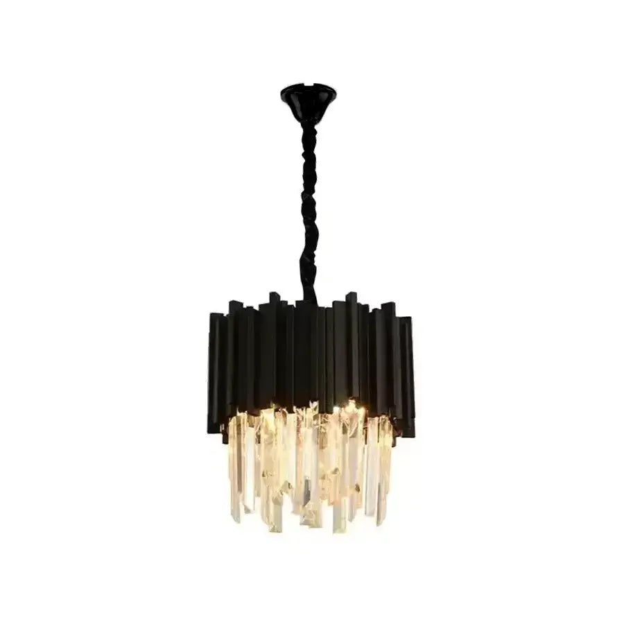 Crystal Blois Petito 3xe14 πολυέλαιος, διάμετρο 30cm, μαύρο, ρυθμιζόμενο ύψος