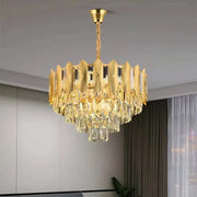 Crystal πολυέλαιος Buckingham Noble 5XE14, διάμετρος 40cm, χρυσός, ρυθμιζόμενο ύψος