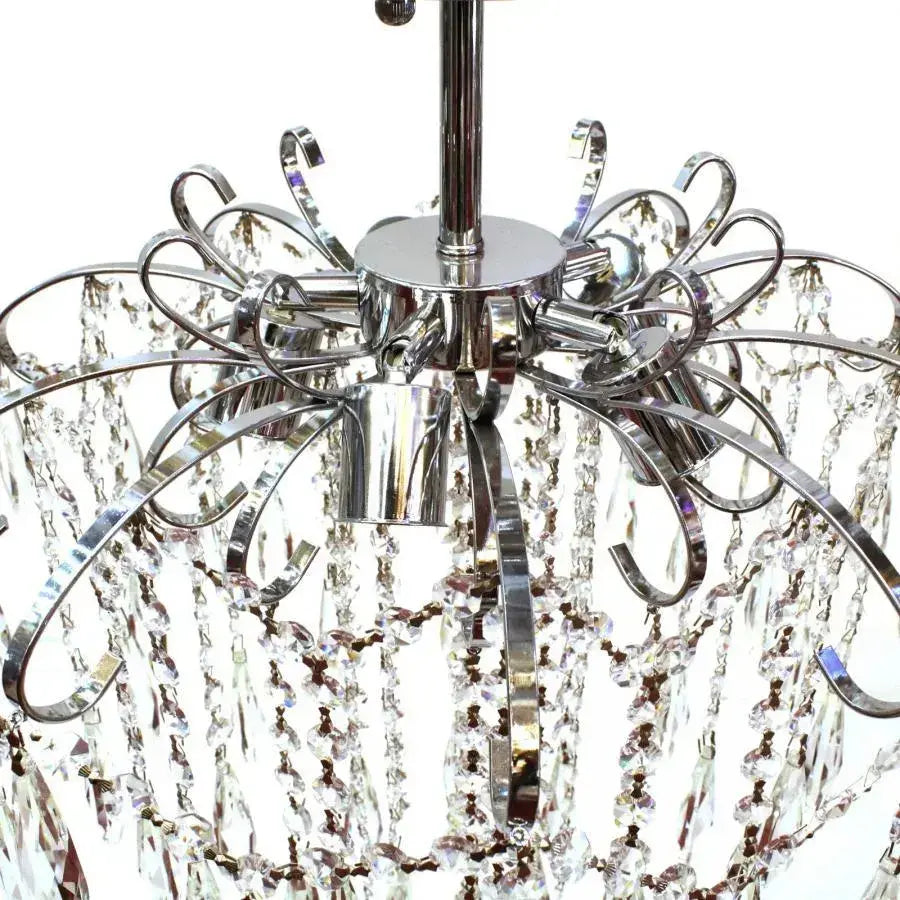 Cristal πολυέλαιος Ego 5x E27, διάμετρος 47cm, γυαλιστερό χρώμιο