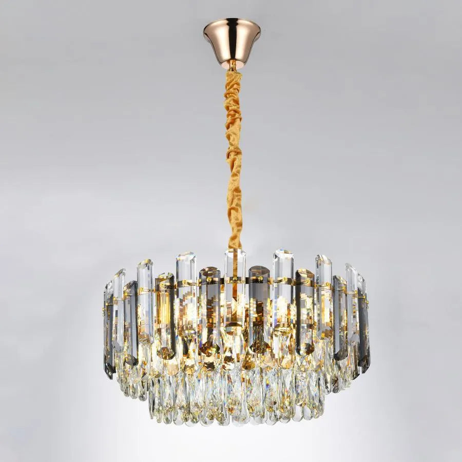 Πολυέλαιος Elros 8*E27, Metal and Crystal, Golden