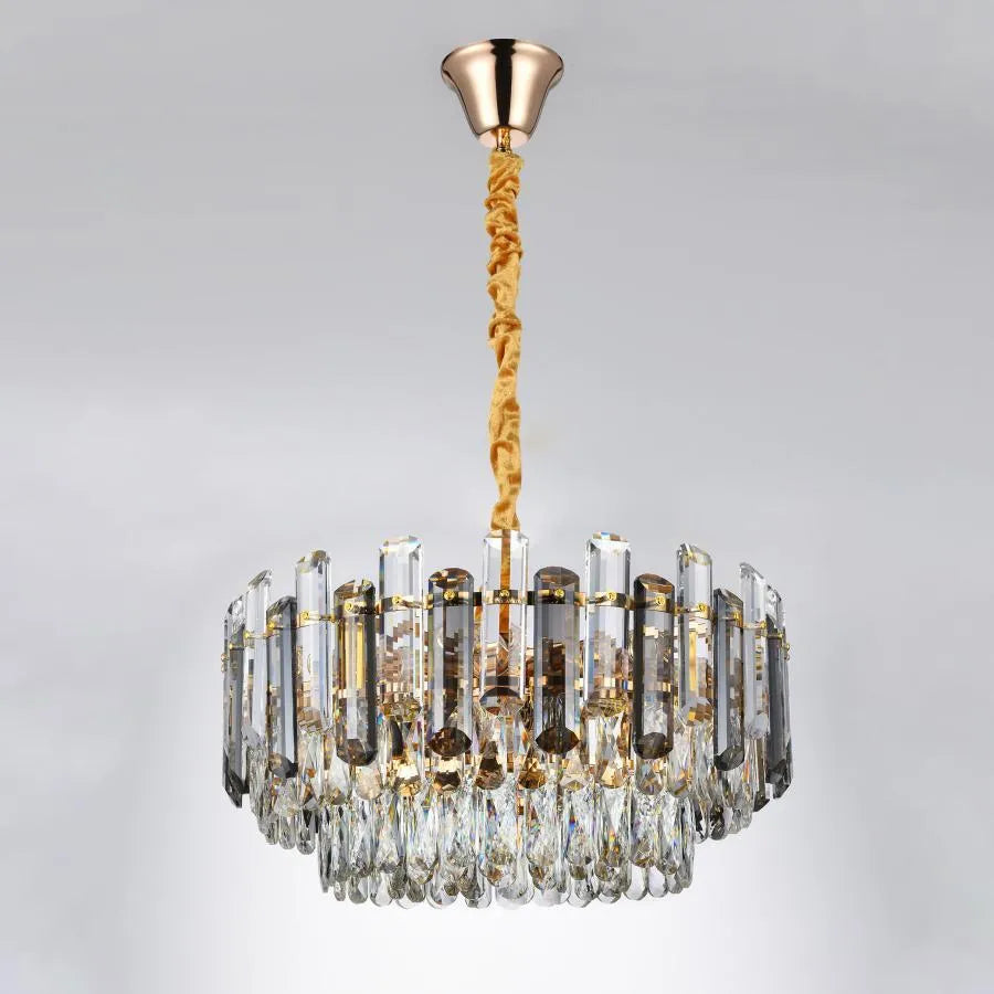 Πολυέλαιος Elros 8*E27, Metal and Crystal, Golden