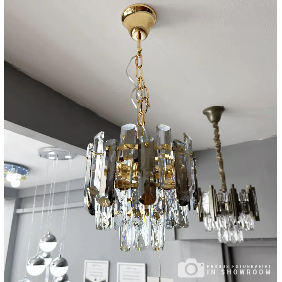 Πολυέλαιος Eran 4*E27, Metal and Crystal, Golden