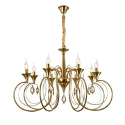 Crystal πολυέλαιος Frederick 8xe14, διάμετρο 52cm, χρυσός, ρυθμιζόμενο ύψος