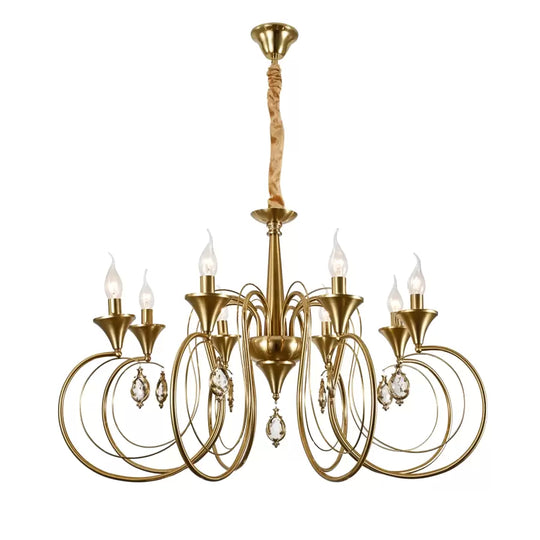 Frederick Crystal Chandelier 8xE14, Διάμετρος 52cm, Χρυσό, Ρυθμιζόμενο ύψος Classic Chandeliers Προεπιλεγμένος τίτλος Alessandro Design