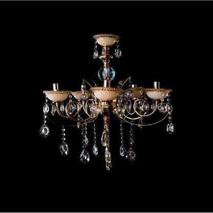 Giala Chandelier, 5*E14, χρυσός, μέταλλο και κρύσταλλο