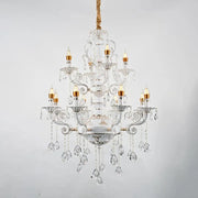 Crystal πολυέλαιος Bruchier 12x E14, διάμετρος 75cm, λευκό με χρυσό, ρυθμιζόμενο ύψος