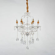 Crystal πολυέλαιος Bruchier 6x E14, διάμετρος 55cm, λευκό με χρυσό, ρυθμιζόμενο ύψος