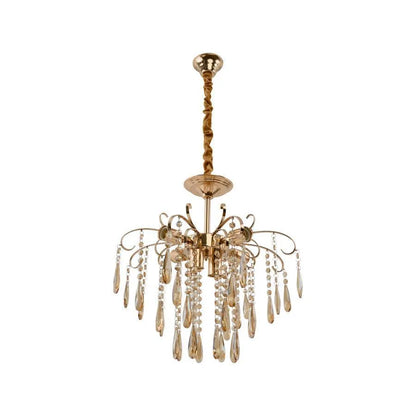 Kelsi Chandelier, 6*E27, Crystal, Golden